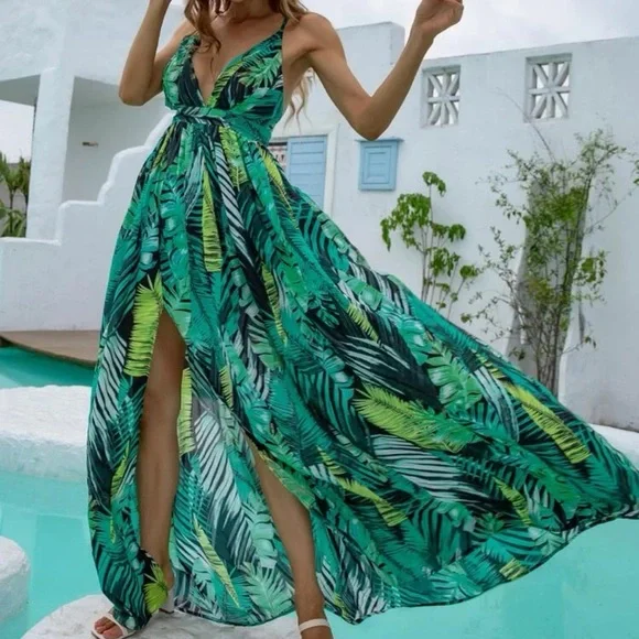 SHEIN | Tropical Print Dress - Picture 1 of 6